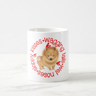 Cute Pomeranian dog, sloppy kisses Coffee Mug