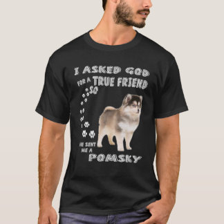 Cute Pomeranian Husky Dog Quote Mum Dad Costume, M T-Shirt