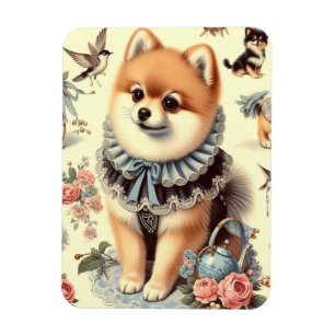 Cute Pomeranian Painting Magnet