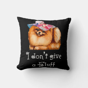 Cute Pomeranian Pom I don't give a Fluff Cushion