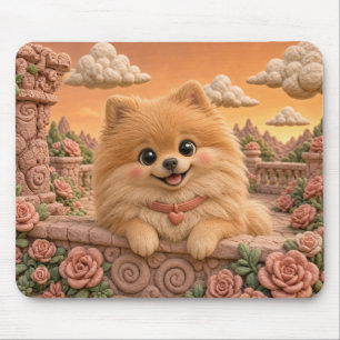 Cute Pomeranian Puppy, Baby Dog Mouse Mat