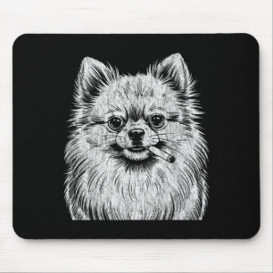 Cute Pomeranian Smoking Meme Dog Mouse Mat