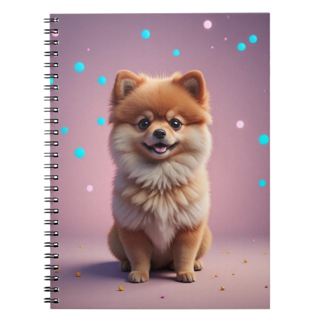 Cute Pomeranian spiral Notebook (Front)