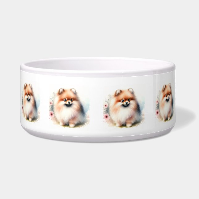 Cute Pomeranian watercolor illustration (Front)