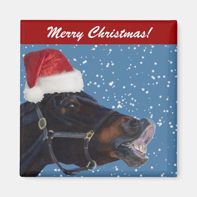 Cute Pony Christmas Magnet (Front)