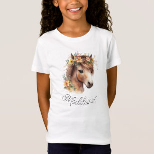  Cute Pony Custom Script Name Horse Equestrian T-Shirt