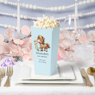 Cute Pony Eating Daisies Birthday Thank You Favour Box