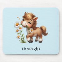 Cute Pony Eating Daisies