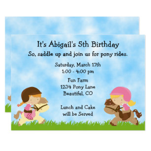 Pony Ride Birthday Invitations 9