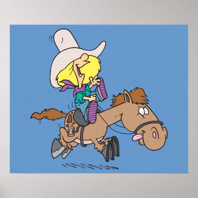 cute pony ride cartoon poster (Front)