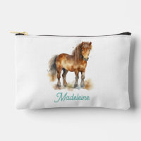 Cute Pony Watercolor Horse Kids Name