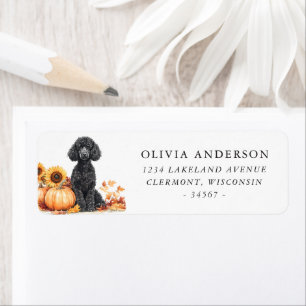 Cute Poodle Autumn Return Address