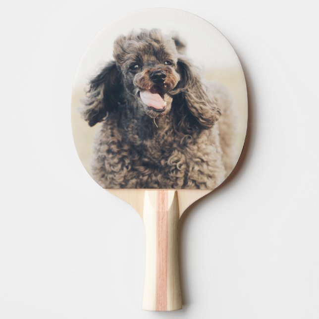 Cute Poodle Dog Face Smile Smiling Ping Pong Paddle (Front)