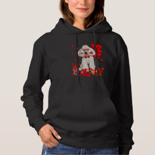 Cute Poodle Dog Funny Heart Valentine's Day Dog Mo Hoodie