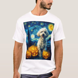 Cute Poodle Dog Halloween Jack O Lantern Pumpkin F T-Shirt