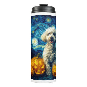 Cute Poodle Dog Halloween Jack O Lantern Pumpkin F Thermal Tumbler