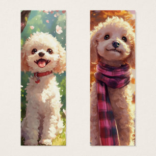 Cute Poodle Dog Illustration Bookmark