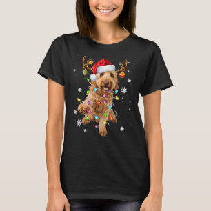 Cute Poodle Dog Lights Santa Hater     T-Shirt