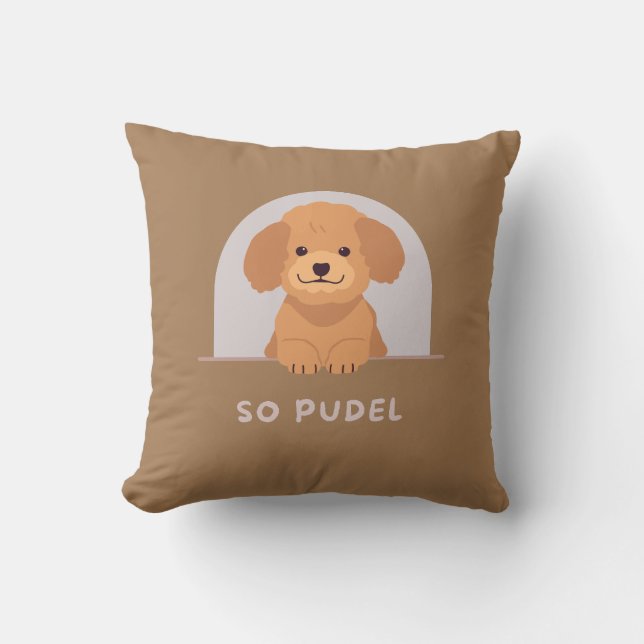 Cute Poodle Dog Pet Animals Love Paw Pet  Cushion (Front)