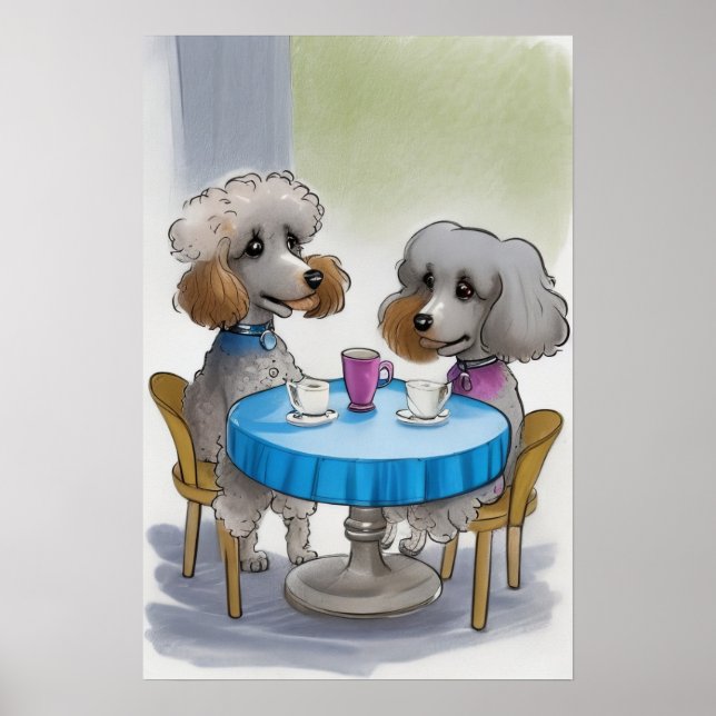 Cute Poodle Dog Poster (Front)