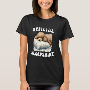 Cute Poodle Dog Pyjamas Nightgown Official Napping T-Shirt