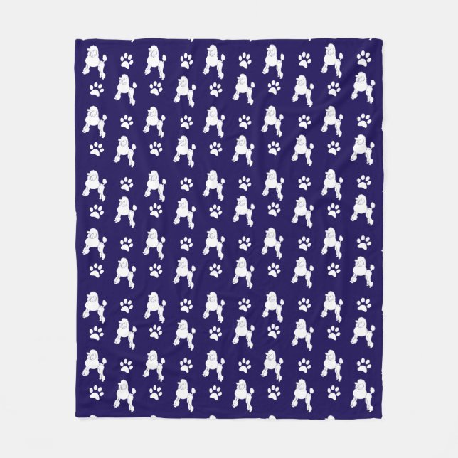 Cute Poodle Fleece Blanket (Front)