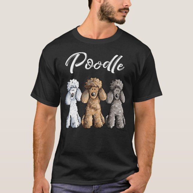 Cute Poodle I Caniche Puppy Dogs Gift Tee Women Gi (Front)