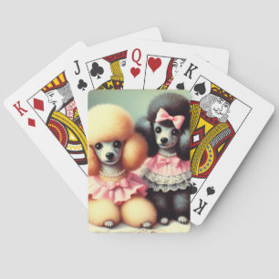 Cute Poodle Illustration Playing Cards