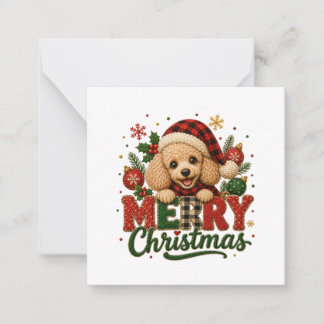 Cute Poodle Merry Christmas Card