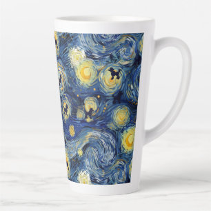 Cute Poodle Pattern Dog Scarf Latte Mug
