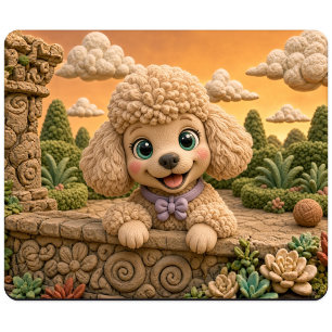 Cute Poodle Puppy, Baby Dog Mouse Mat