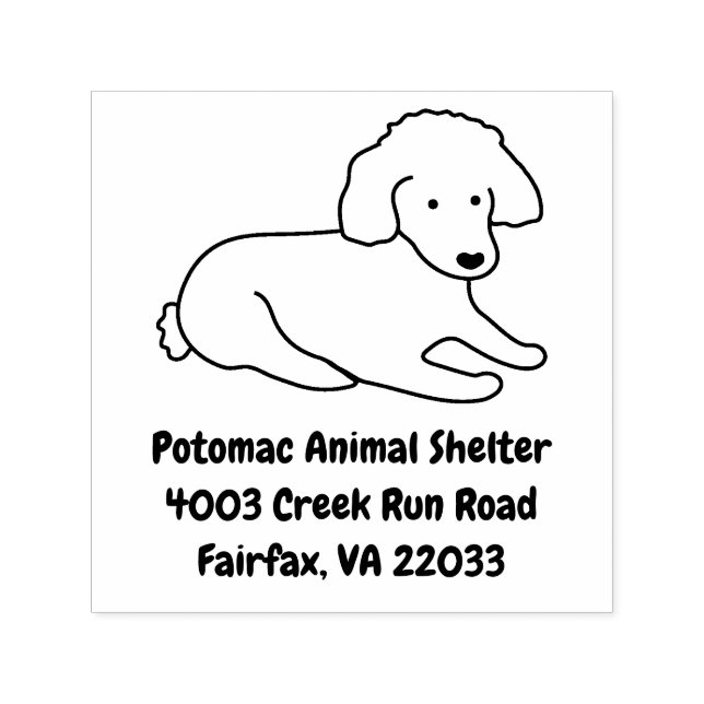 Cute Poodle Puppy Dog Lover Self-inking Stamp (Design)