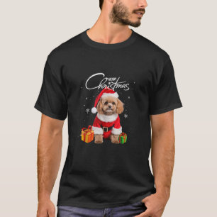 Cute Poodle Santa Hat Merry Christmas Tree Xmas Do T-Shirt