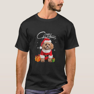 Cute Poodle Santa Hat Merry Christmas Tree Xmas Do T-Shirt