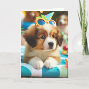 Cute Pool Party Puppy All Occasions Card