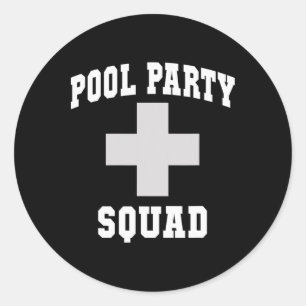 Cute Pool Party Squad Dad Cruise Swim Scu Surfing Classic Round Sticker