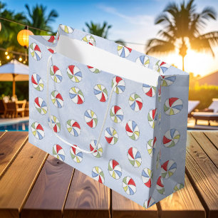 Cute Pool Party Whimsical Beach Balls Colourful Large Gift Bag