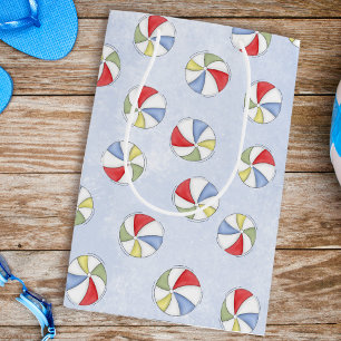 Cute Pool Party Whimsical Beach Balls Colourful Medium Gift Bag