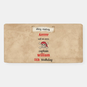 cute pool ship Pirate Birthday Banner