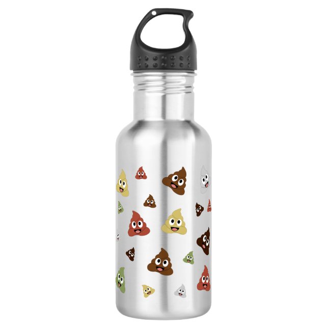 Cute Poop emoji funny gift ideas 532 Ml Water Bottle (Front)