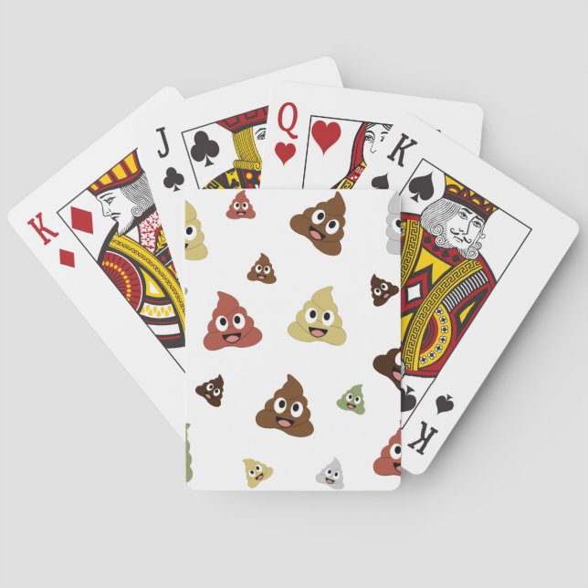 Cute Poop emoji funny gift ideas Playing Cards (Back)