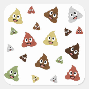 Cute Poop emoji funny gift ideas Square Sticker
