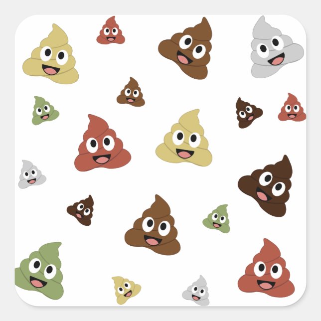 Cute Poop emoji funny gift ideas Square Sticker (Front)