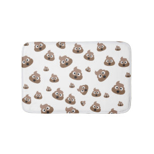 Cute Poop Emoji Pattern Bath Mat