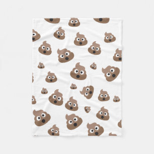 Cute Poop Emoji Pattern Fleece Blanket