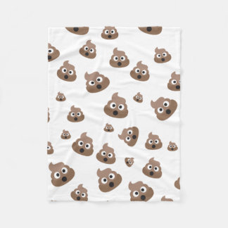 Cute Poop Emoji Pattern Fleece Blanket