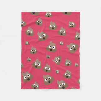 Cute Poop Emoji Pattern Fleece Blanket