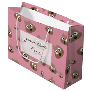 Cute Poop Emoji Pattern Large Gift Bag