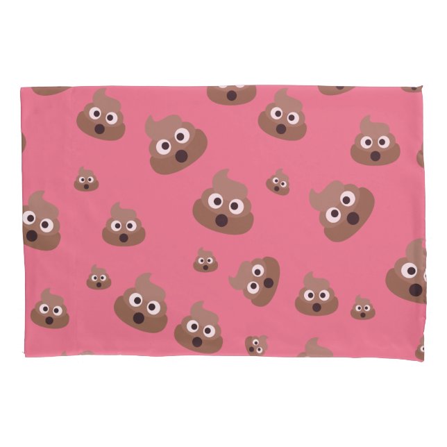 Cute Poop Emoji Pattern Pillowcase (Front)