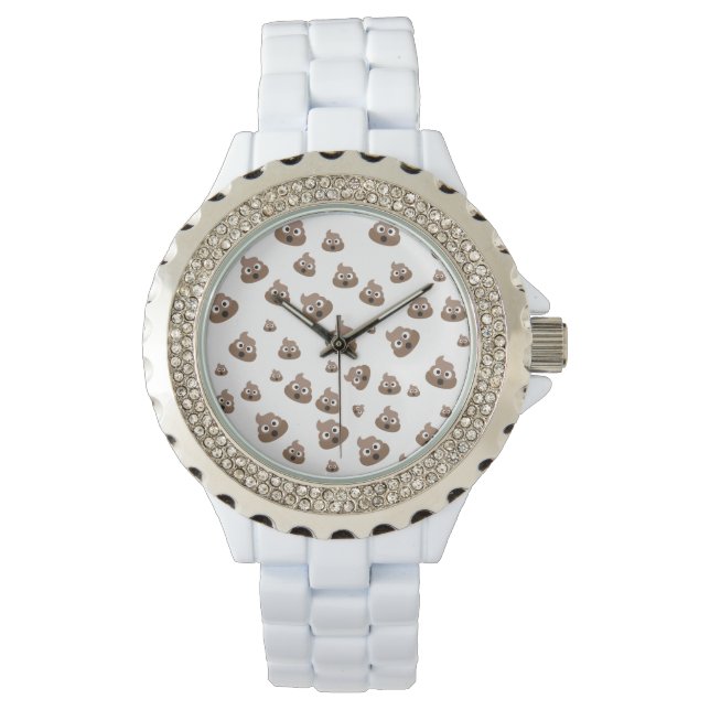 Cute Poop Emoji Pattern Watch (Front)
